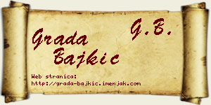 Grada Bajkić vizit kartica